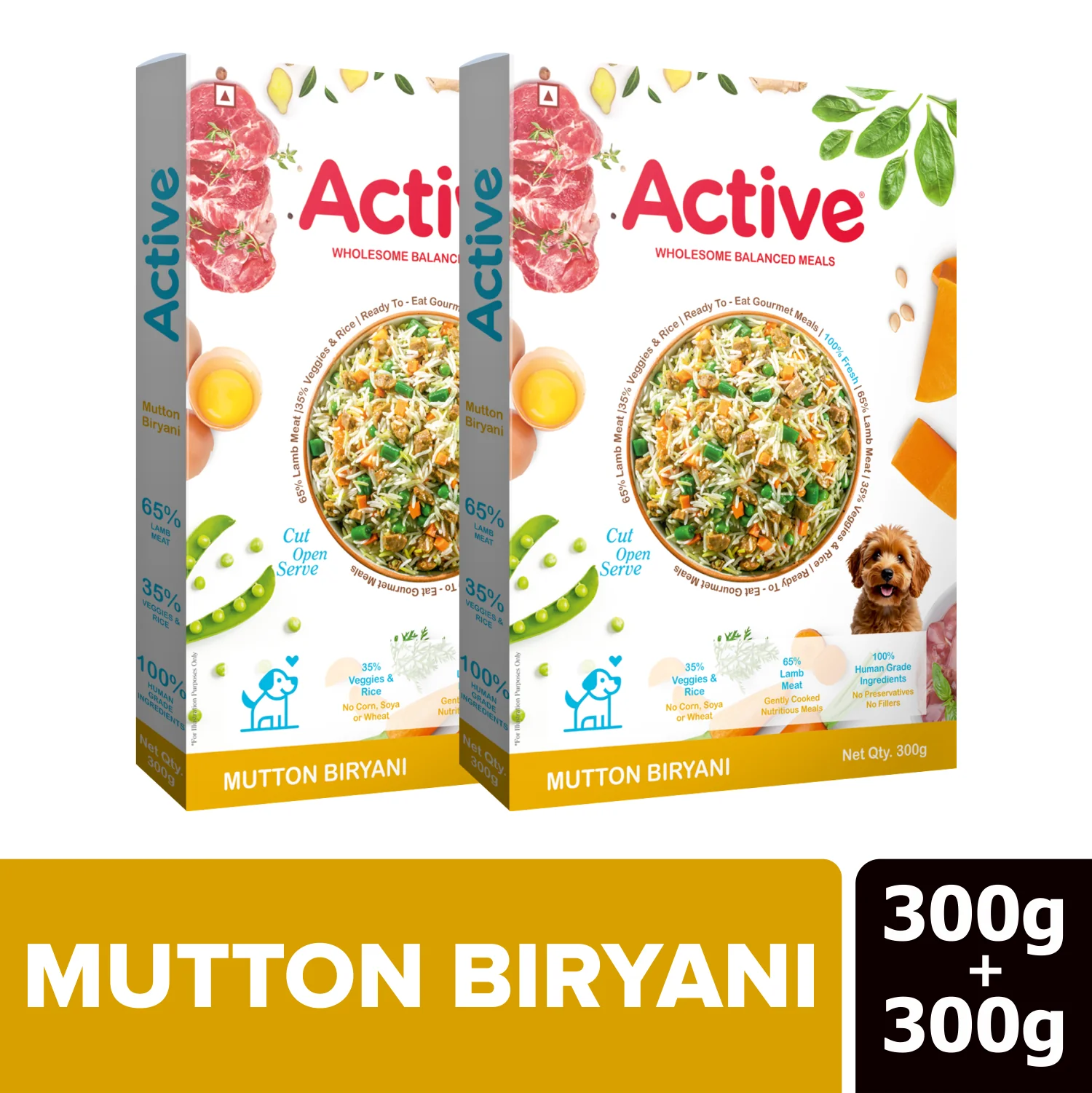 Active Chicken and Mutton & Biryani Fresh Food for Dogs Combo - Image 2