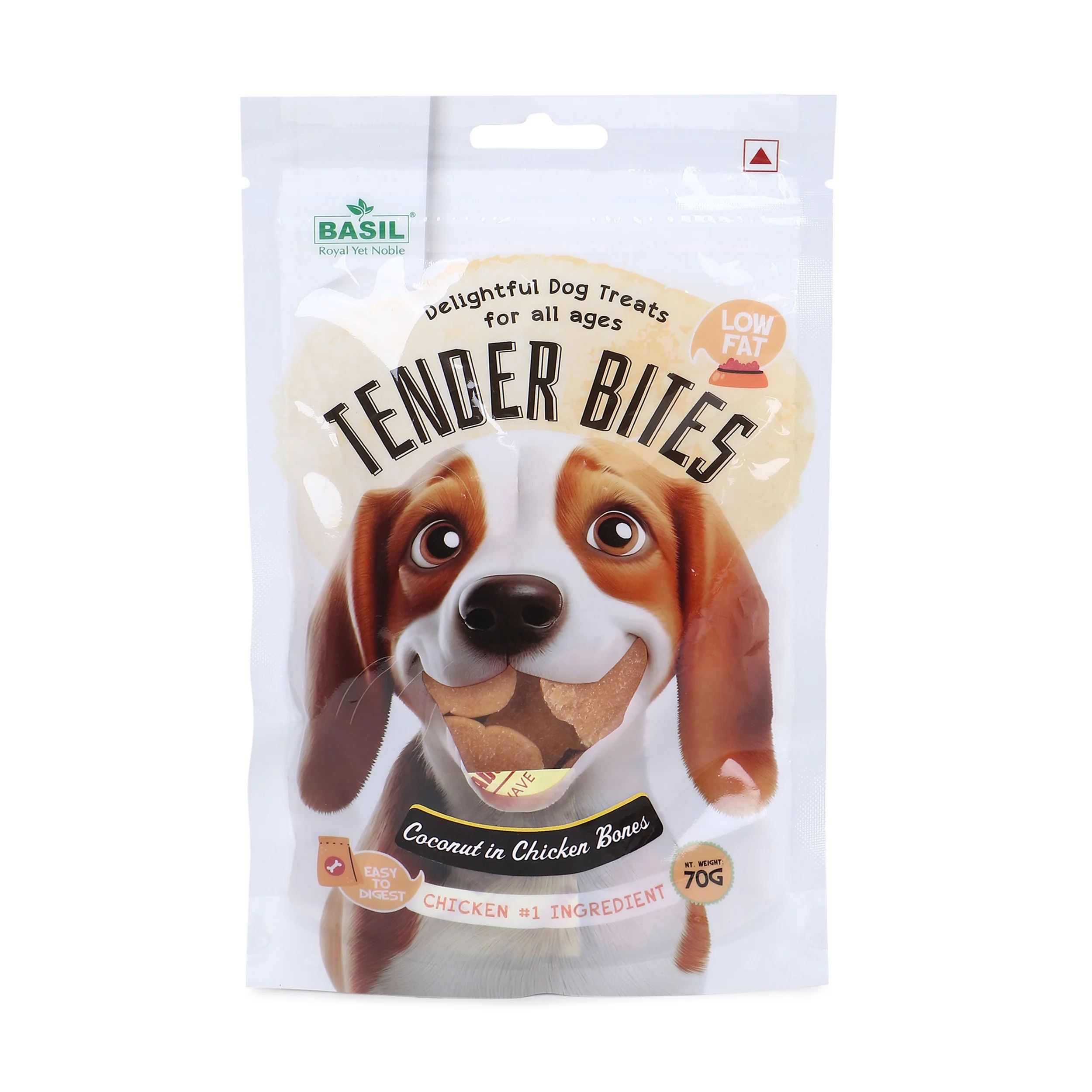 Basil Tender Bites Coconut in Chicken Bone Dog Treats
