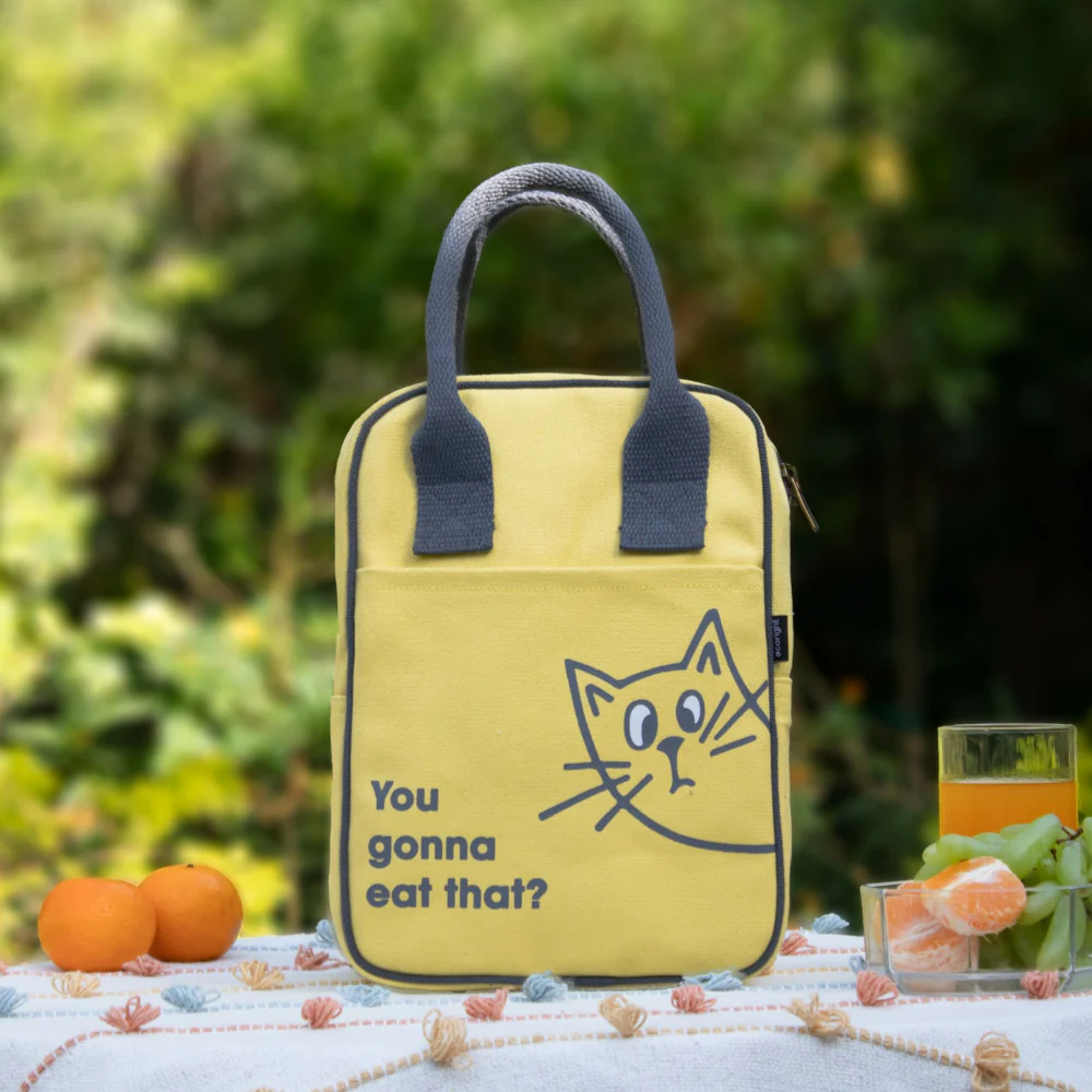 EcoRight Curious Cat Lunch Bag (Yellow)