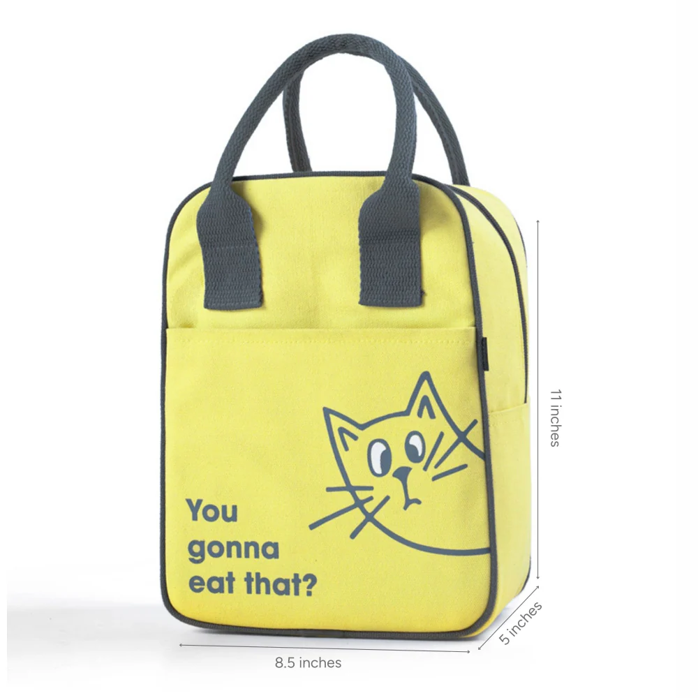 EcoRight Curious Cat Lunch Bag (Yellow) - Image 3