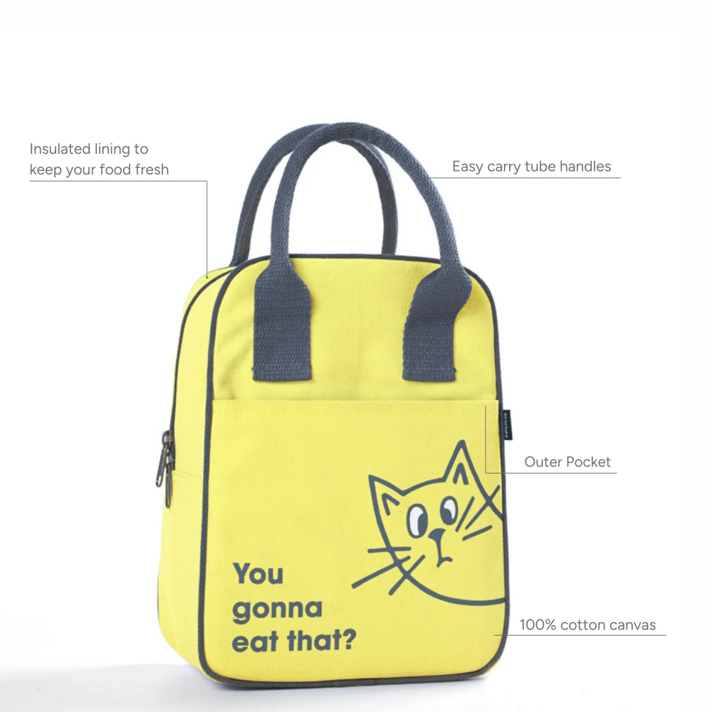 EcoRight Curious Cat Lunch Bag (Yellow) - Image 7