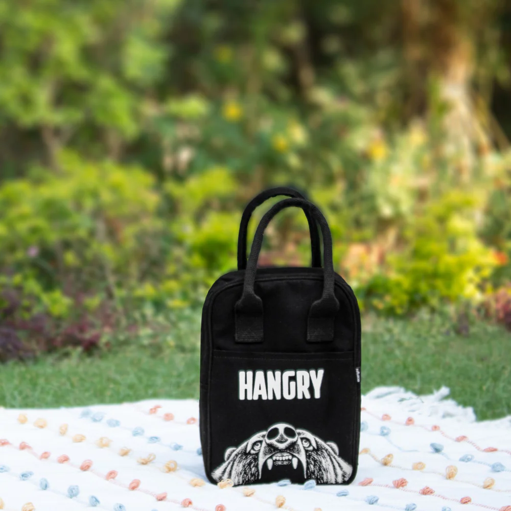 EcoRight Hangry Bear Lunch Bag (Black)