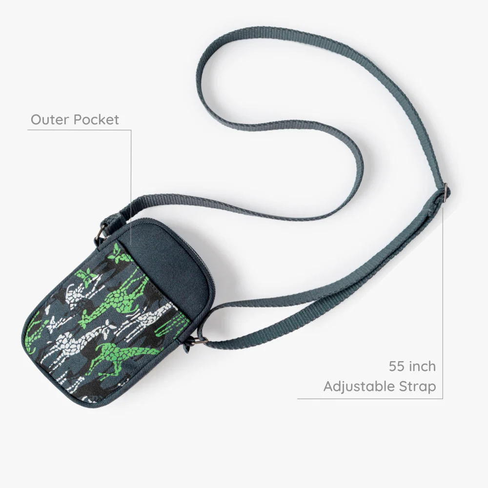 EcoRight Neon Giraffes Phone Bag (Black) - Image 2