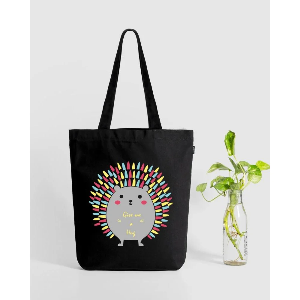 EcoRight Porcupine Zipper Tote Bag (Black)