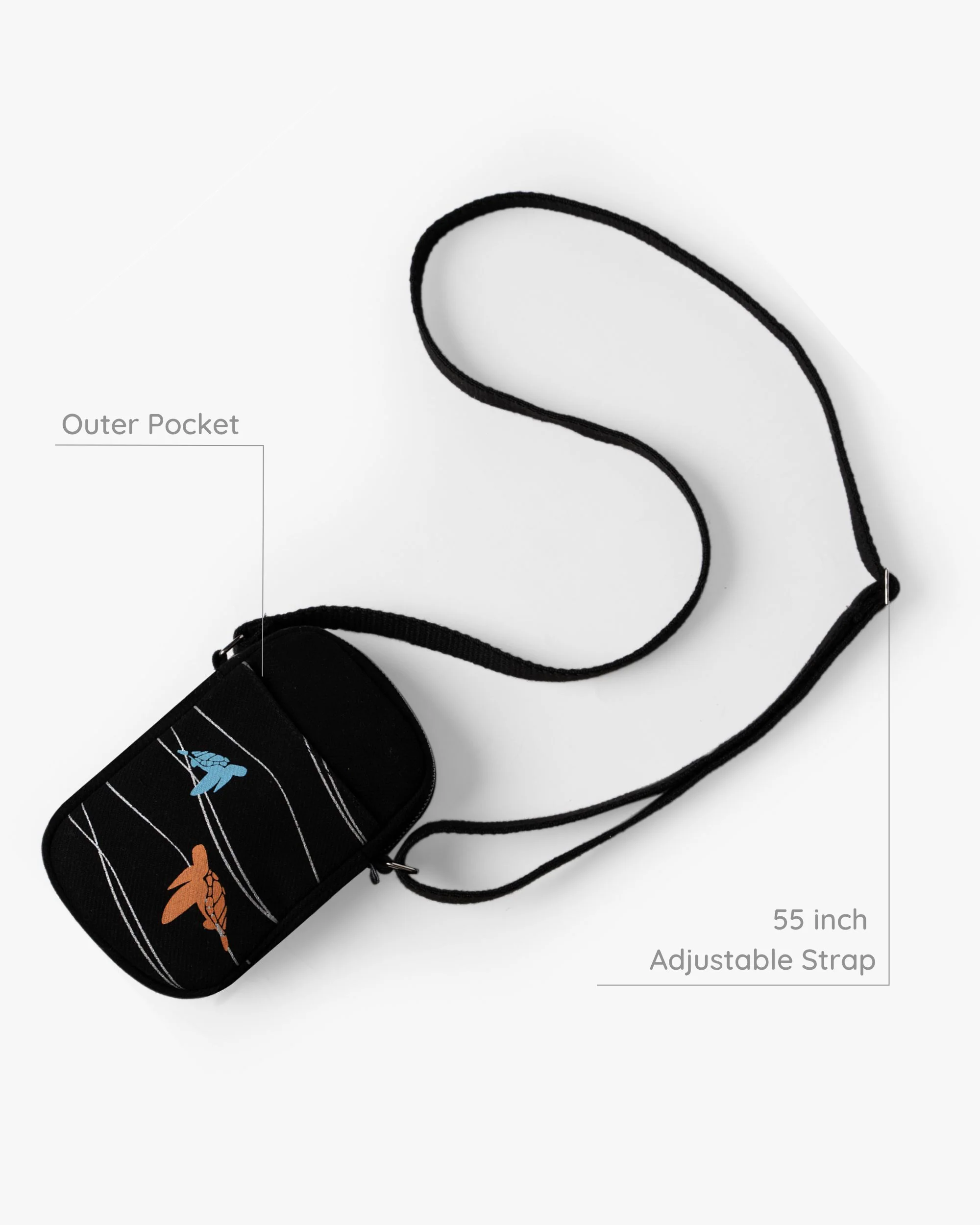 EcoRight Sea Turtle Phone Bag (Black) - Image 2