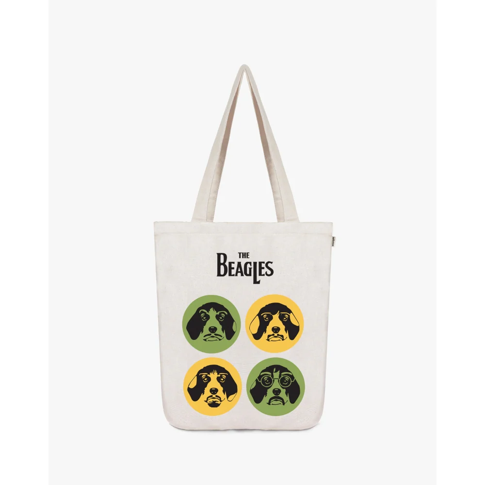 EcoRight The Beagles Zipper Tote Bag (White)