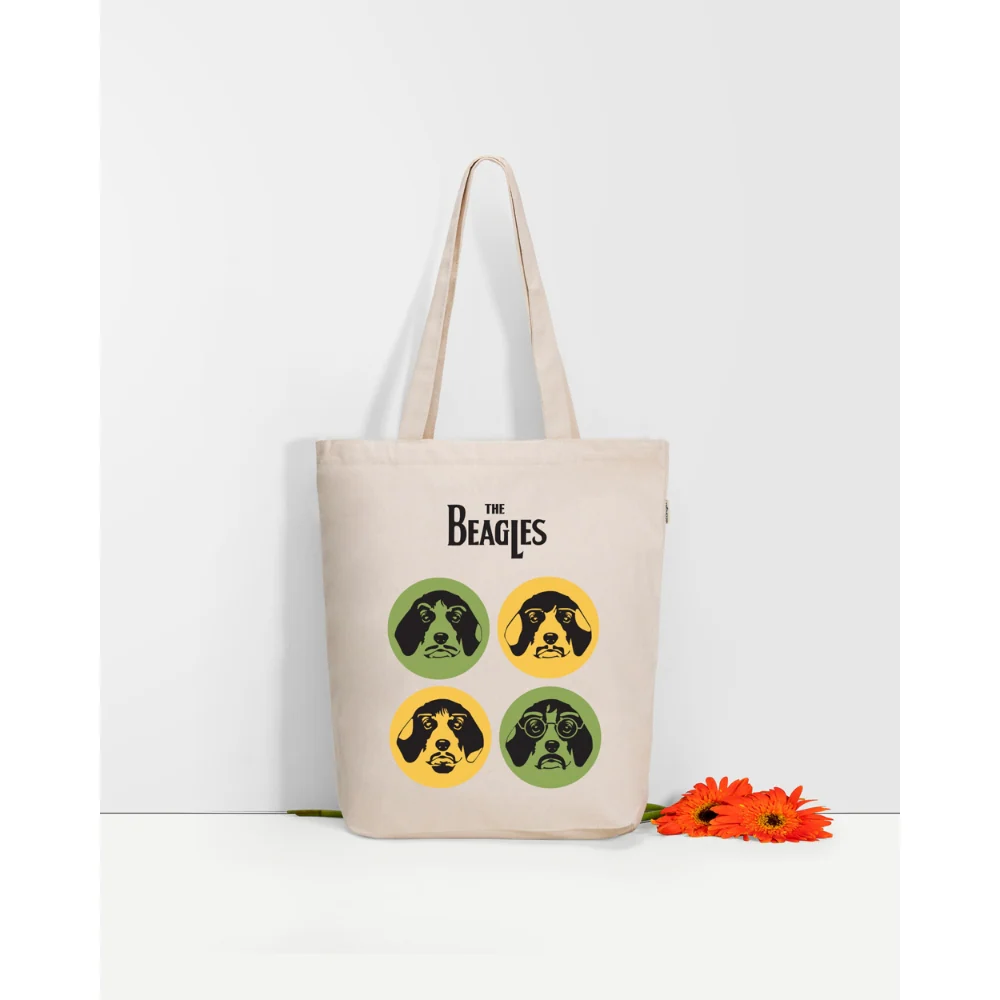 EcoRight The Beagles Zipper Tote Bag (White) - Image 2