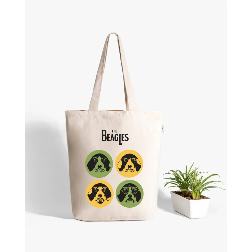 EcoRight The Beagles Zipper Tote Bag (White) - Image 3
