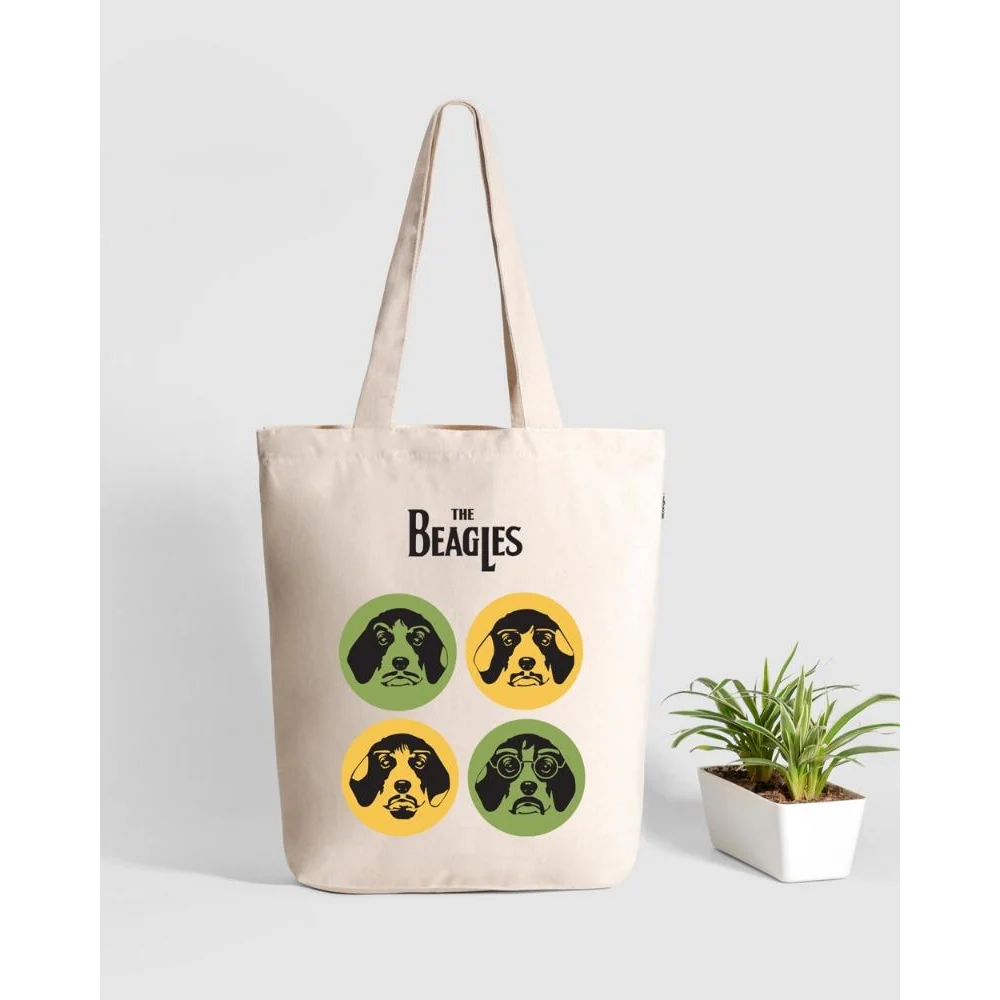 EcoRight The Beagles Zipper Tote Bag (White) - Image 4