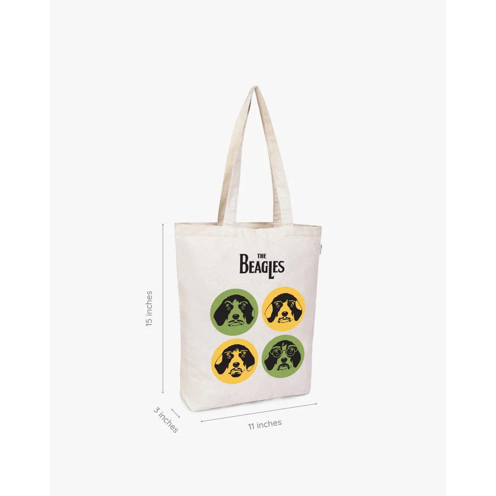 EcoRight The Beagles Zipper Tote Bag (White) - Image 5