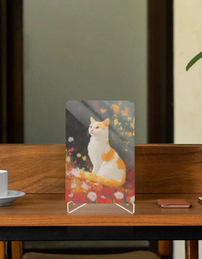 EverythingBoho Cat Acrylic Display Stand (White)