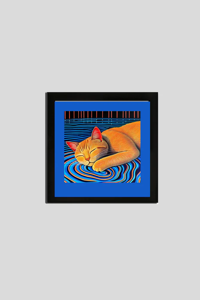 EverythingBoho Cat Dreams Wall Art (Black)