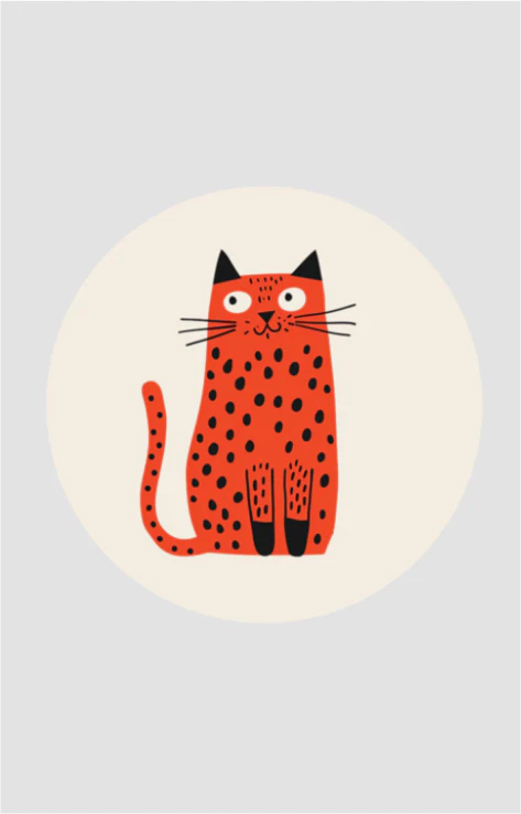 EverythingBoho Cute Circle Shaped Cat Coaster