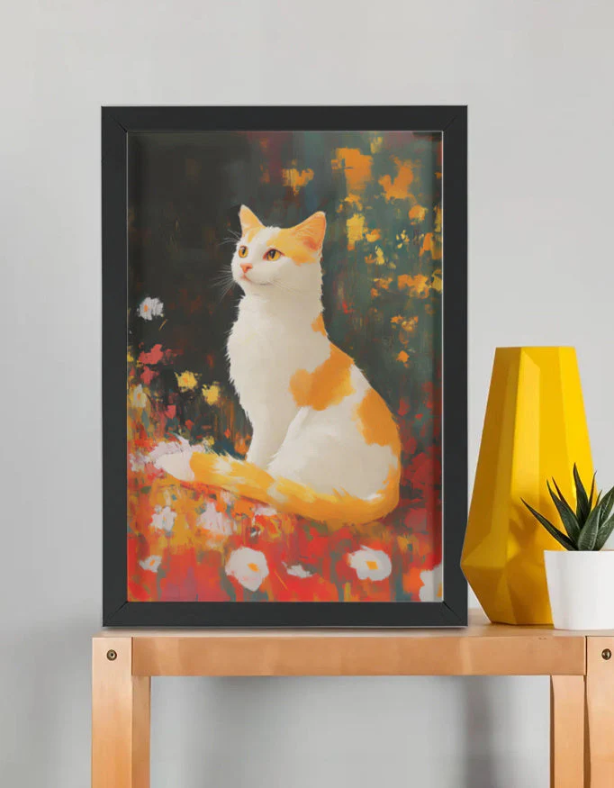 EverythingBoho  The Farsighted Cat Wall Art (Black)
