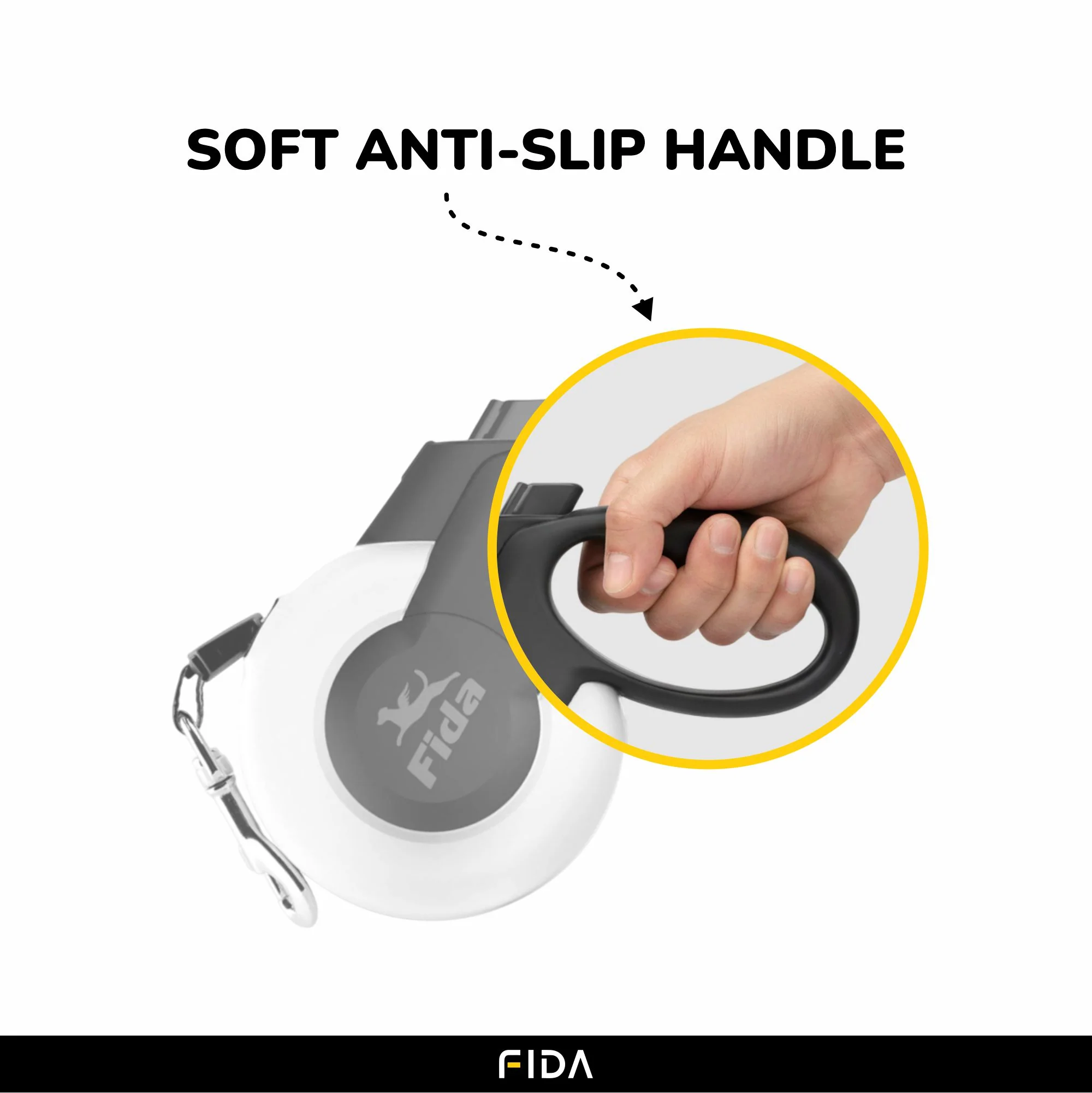Fida Mars Retractable Leash for Dogs (White) - Image 4