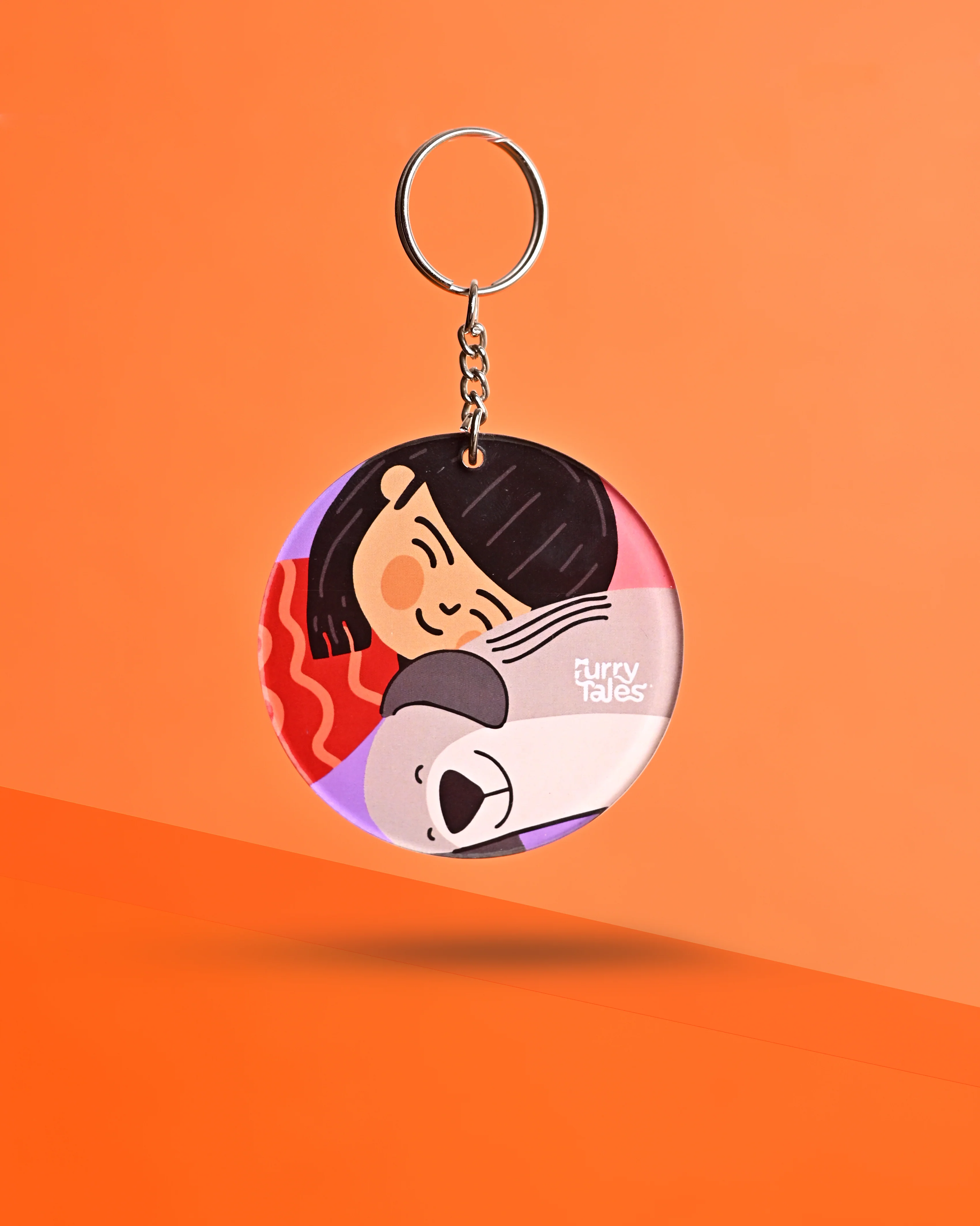 Furry Tales Ollie Snuggles Mom Acrylic Key Chain