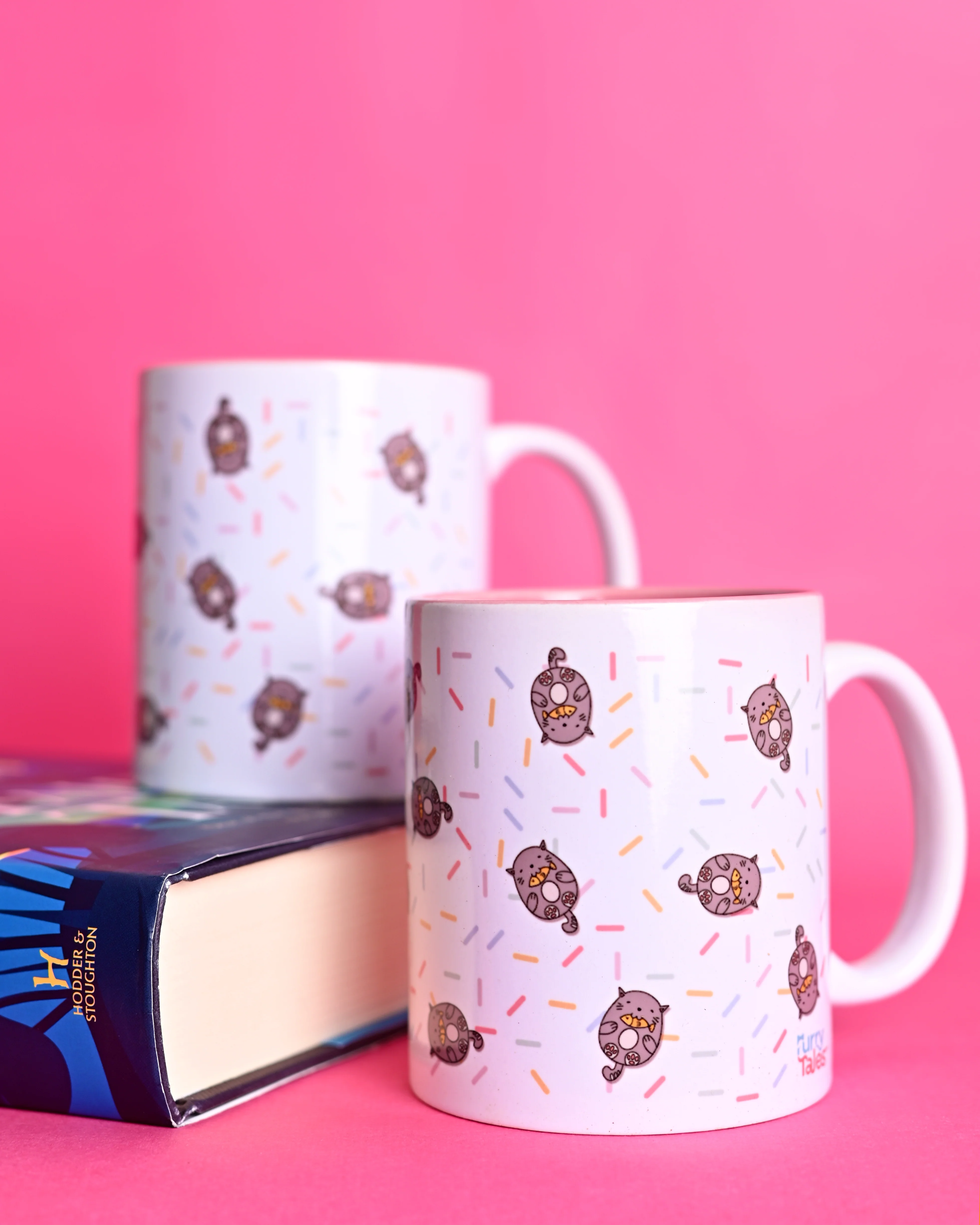 Furry Tales Sprinkles Hearts Fish Ceramic Coffee Mug (White) - Image 2