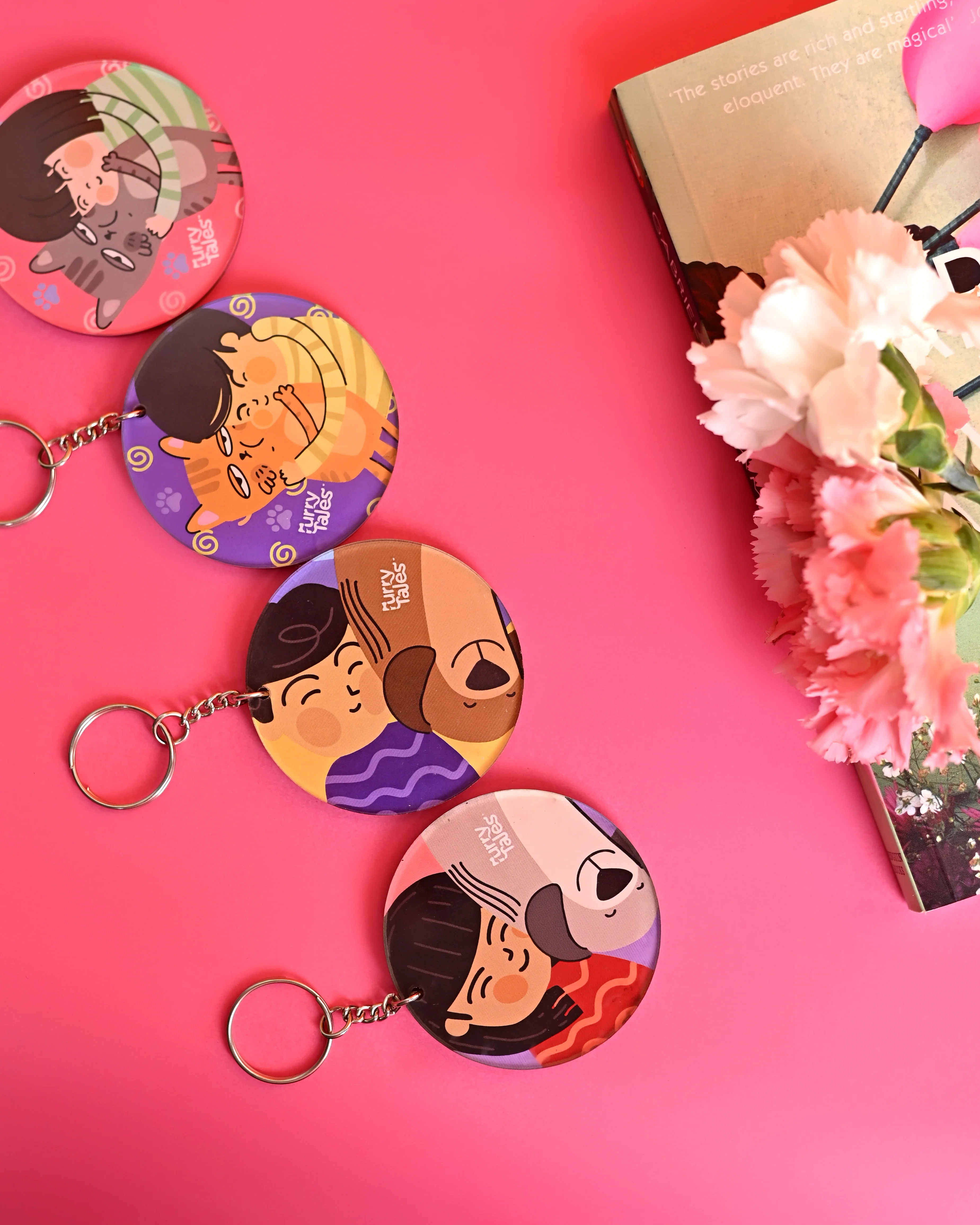 Furry Tales Whiskers Hates Dad Hugs Acrylic Key Chain - Image 2
