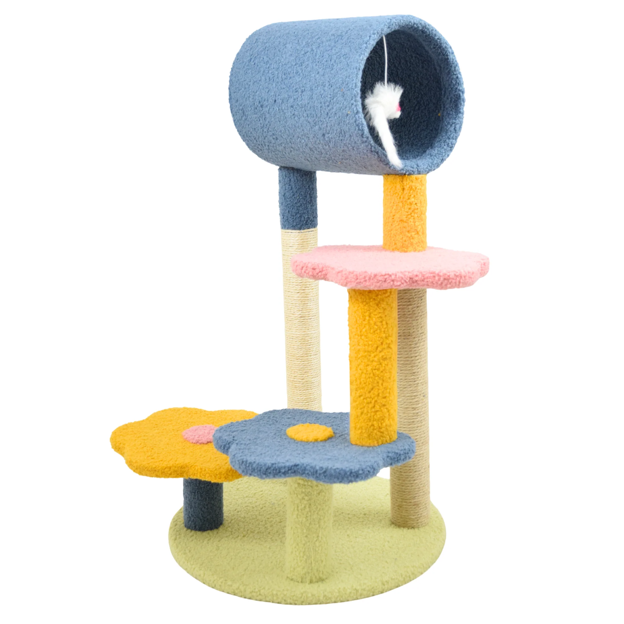 FurryLiving Terra Multi Level Cat Tree with Scratching Post and Hanging Toy for Cats & Kittens
