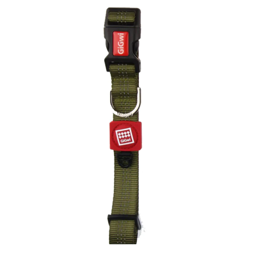 GiGwi Classic Line Collar for Dogs (Olive Green)