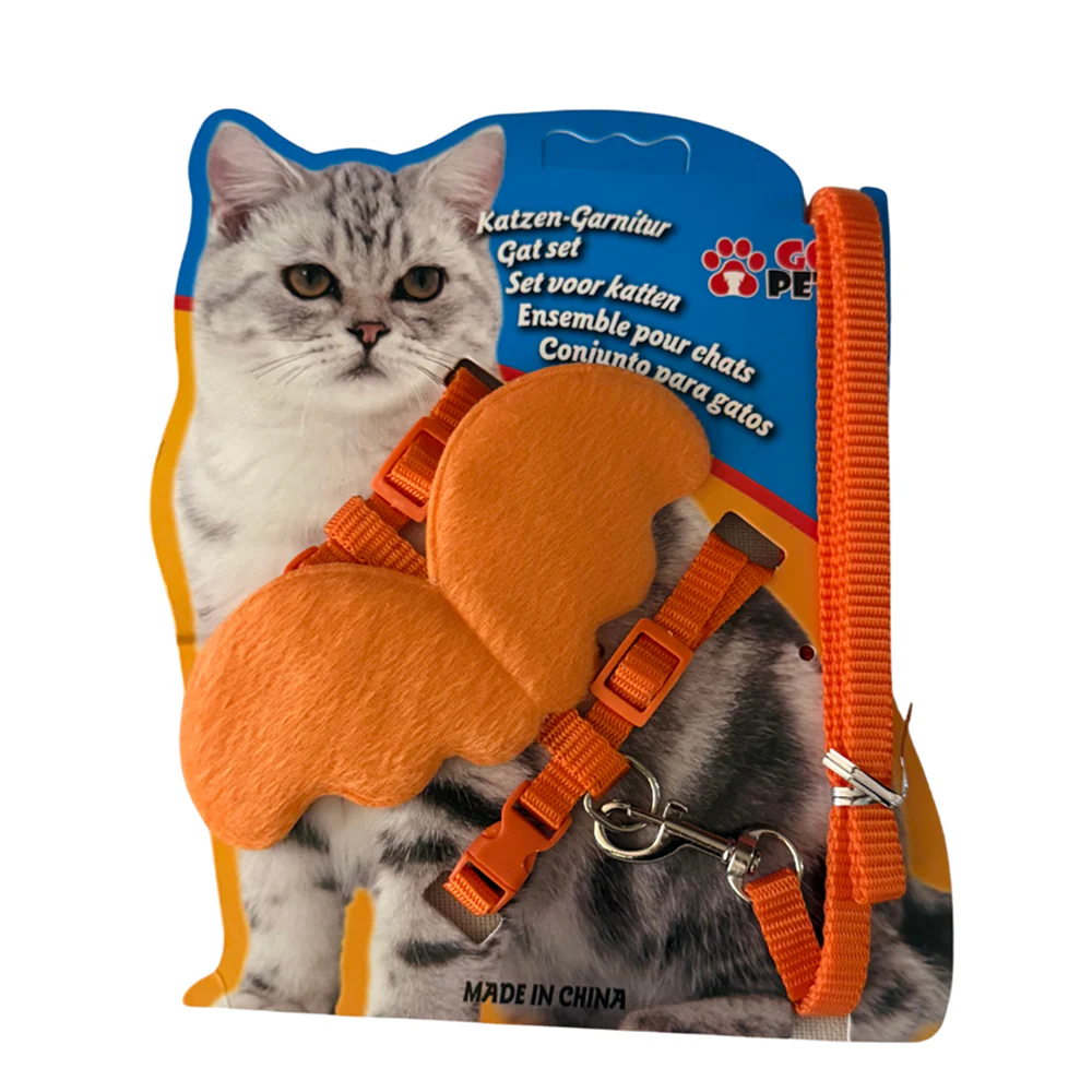 Healing Leaf Angle Soft Harness for Cats (Orange)