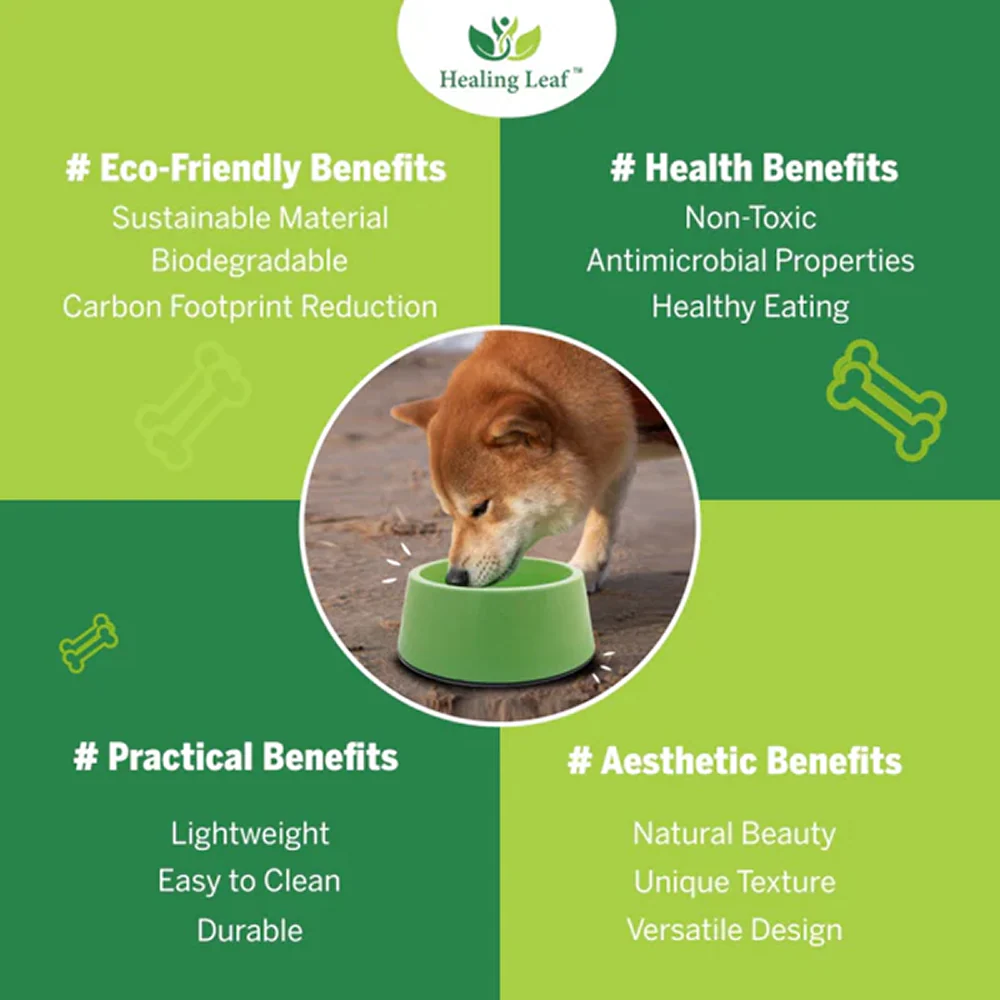 Healing Leaf Eco Friendly Bamboo Bowl for Dogs and Cats (Purple) - Image 4