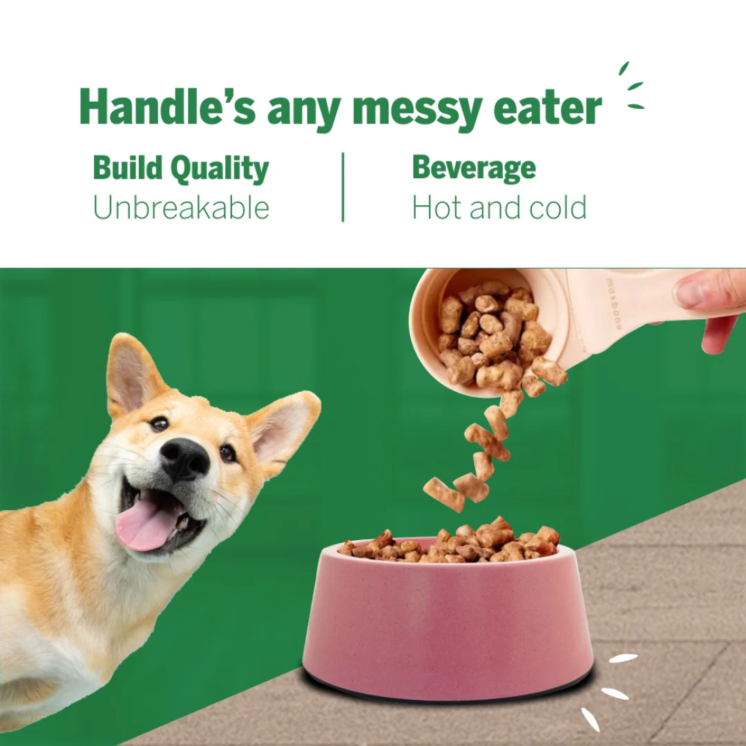 Healing Leaf Eco Friendly Cartoon Bamboo Bowl for Dogs and Cats (Green) - Image 6