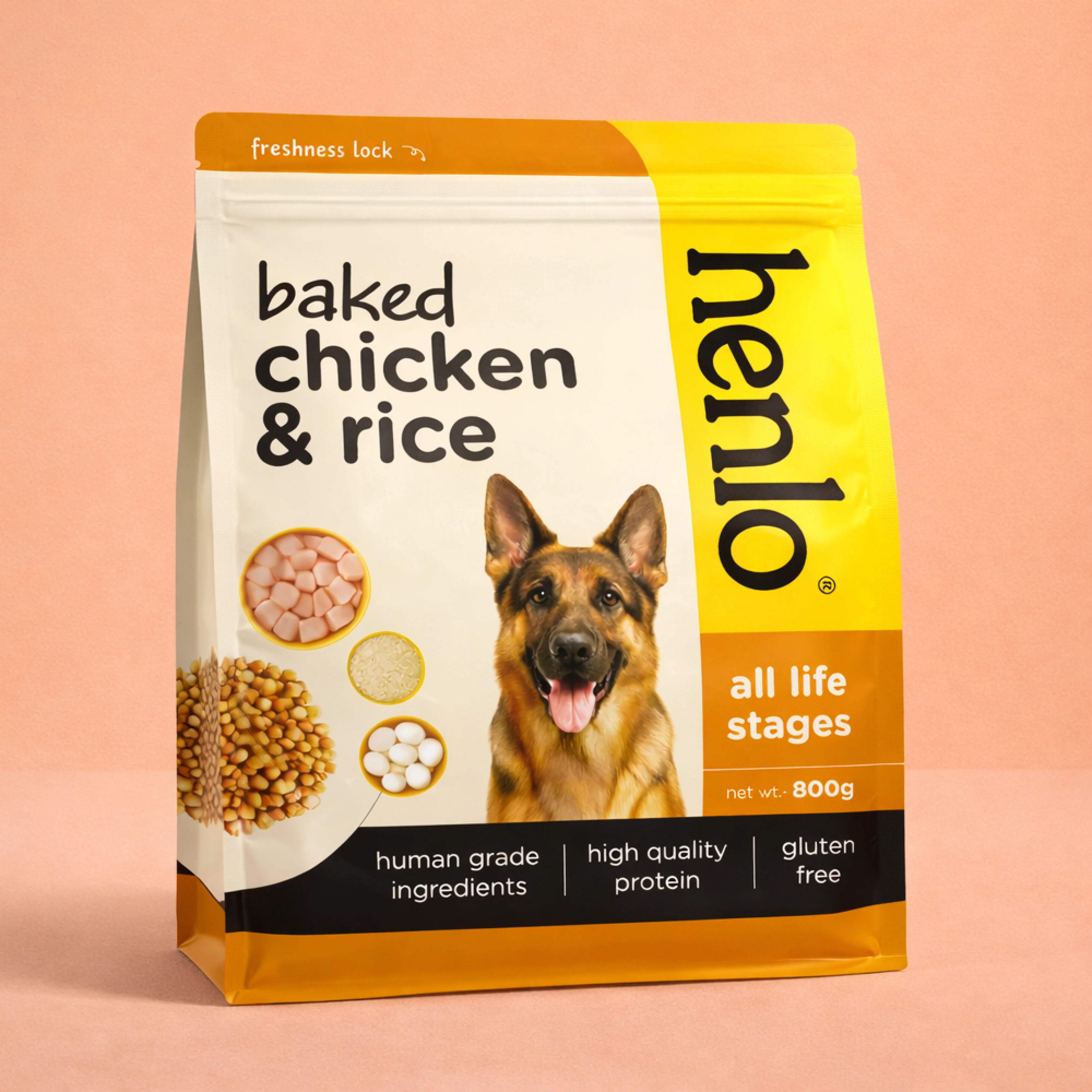 Henlo Baked Chicken & Rice Clean Dry Food