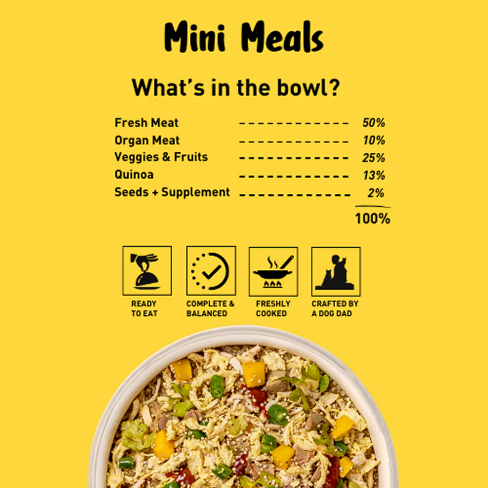 Homiee & Ginger Grain Free Mini Meals Chicken & Sweet Potato and Chicken & Quinoa Fresh Food for Dogs Combo - Image 12