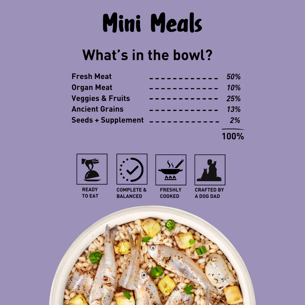 Homiee & Ginger Grain Free Mini Meals Fish Feista Fresh Food for Dogs - Image 4