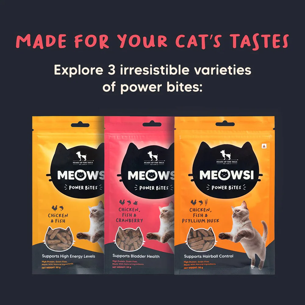 HUFT Meowsi Grain Free Chicken, Fish & Cranberry Power Bites Cat Treats - Image 5