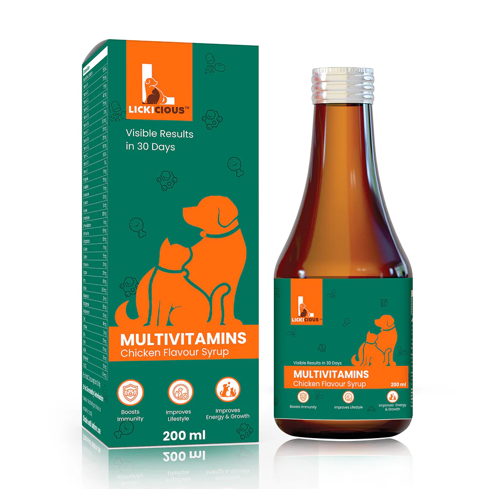 Lickicious Chicken Flavour Multivitamin Syrup for Dogs & Cats
