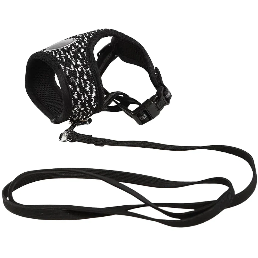 M Pets Letsgo Harness & Leash for Cats (Black & White)