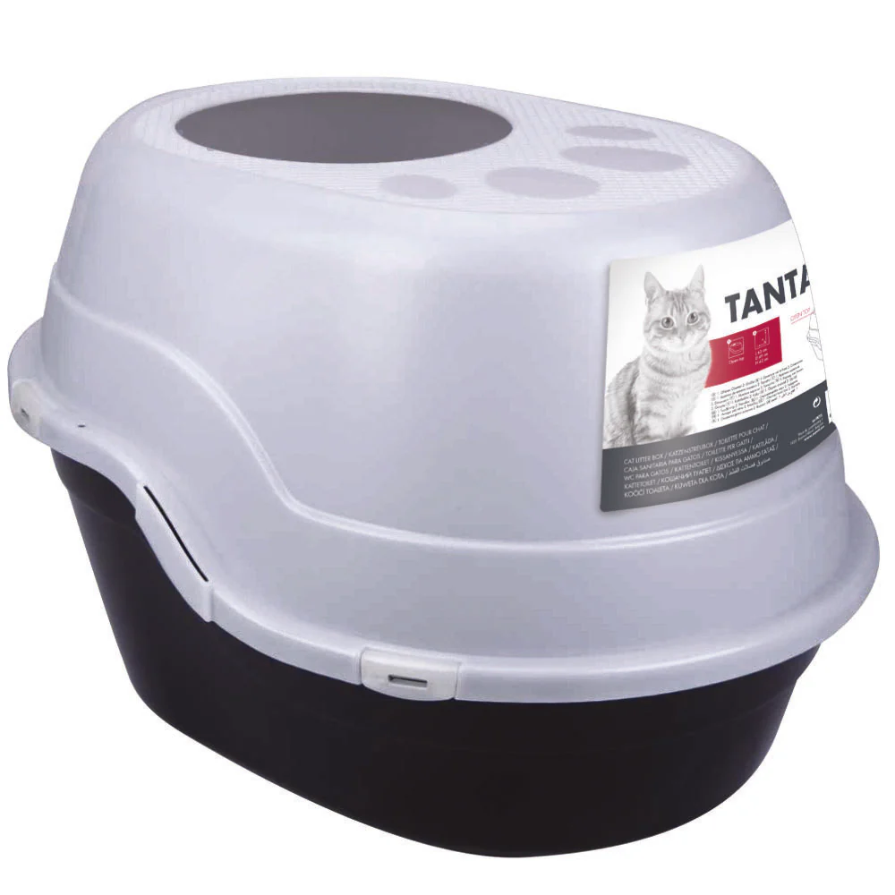 M Pets Tanta Cat Litter Box for Cats (Black & White)