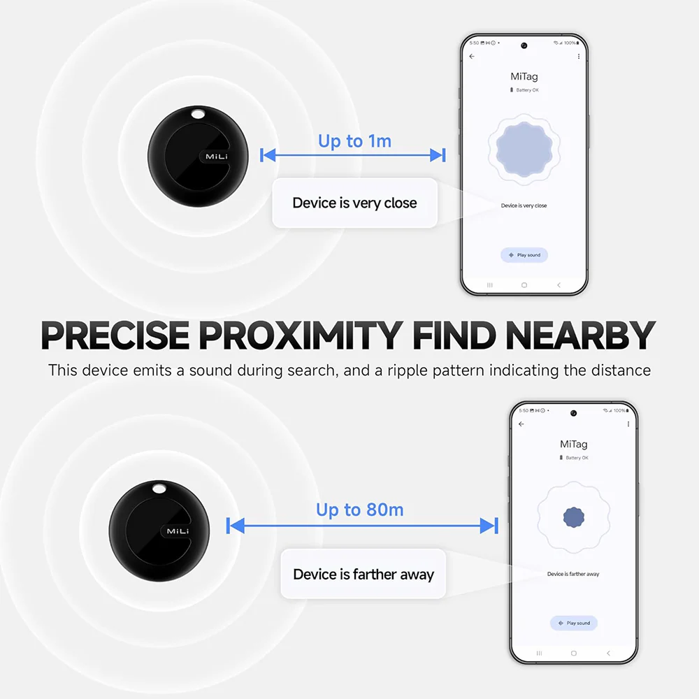 Mitag Go Anti Loss Device with Keychain Tracker (Black) | Android - Image 5