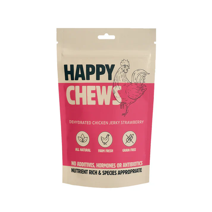 Nootie Happy Chew Dehydrated Strawberry Flavoured Chicken Jerky Dog Treat - Image 9