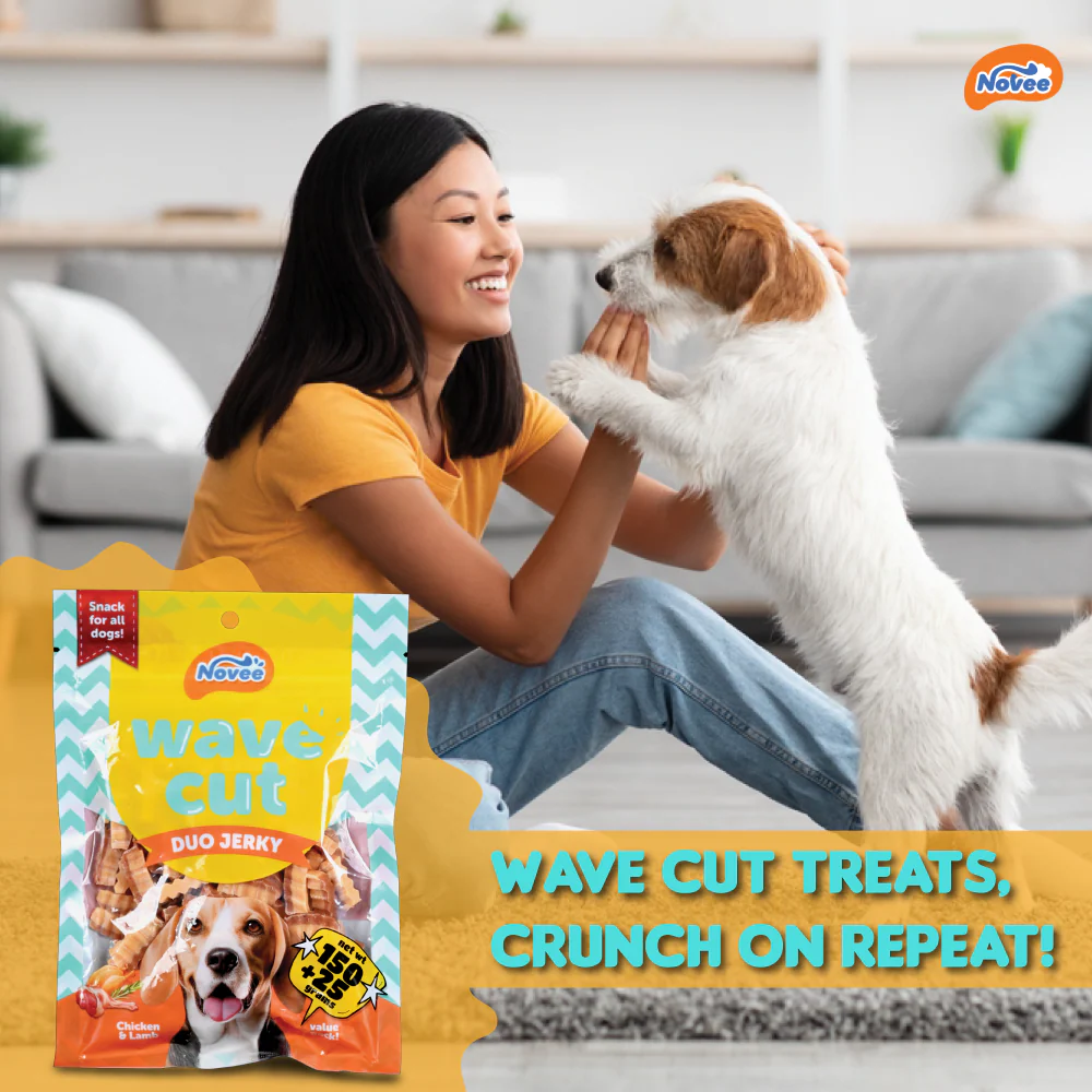 Novee Wave Cut Duo Chicken and Lamb Jerky Treats for Dogs (Buy 1 Get 1 Free) - Image 7
