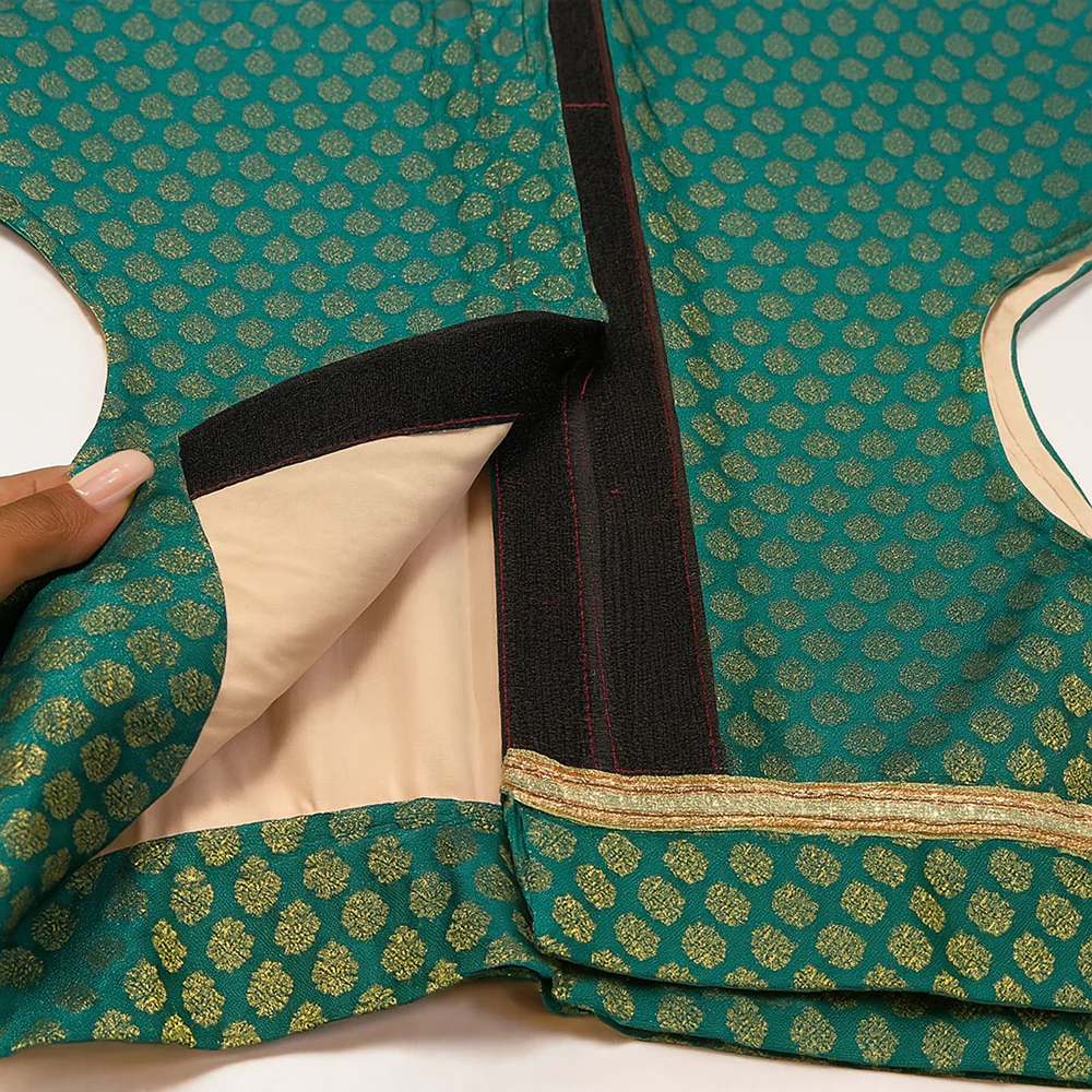 Pawsindia Traditional Royal Brocade Kurta for Cats (Aqua Green) - Image 6
