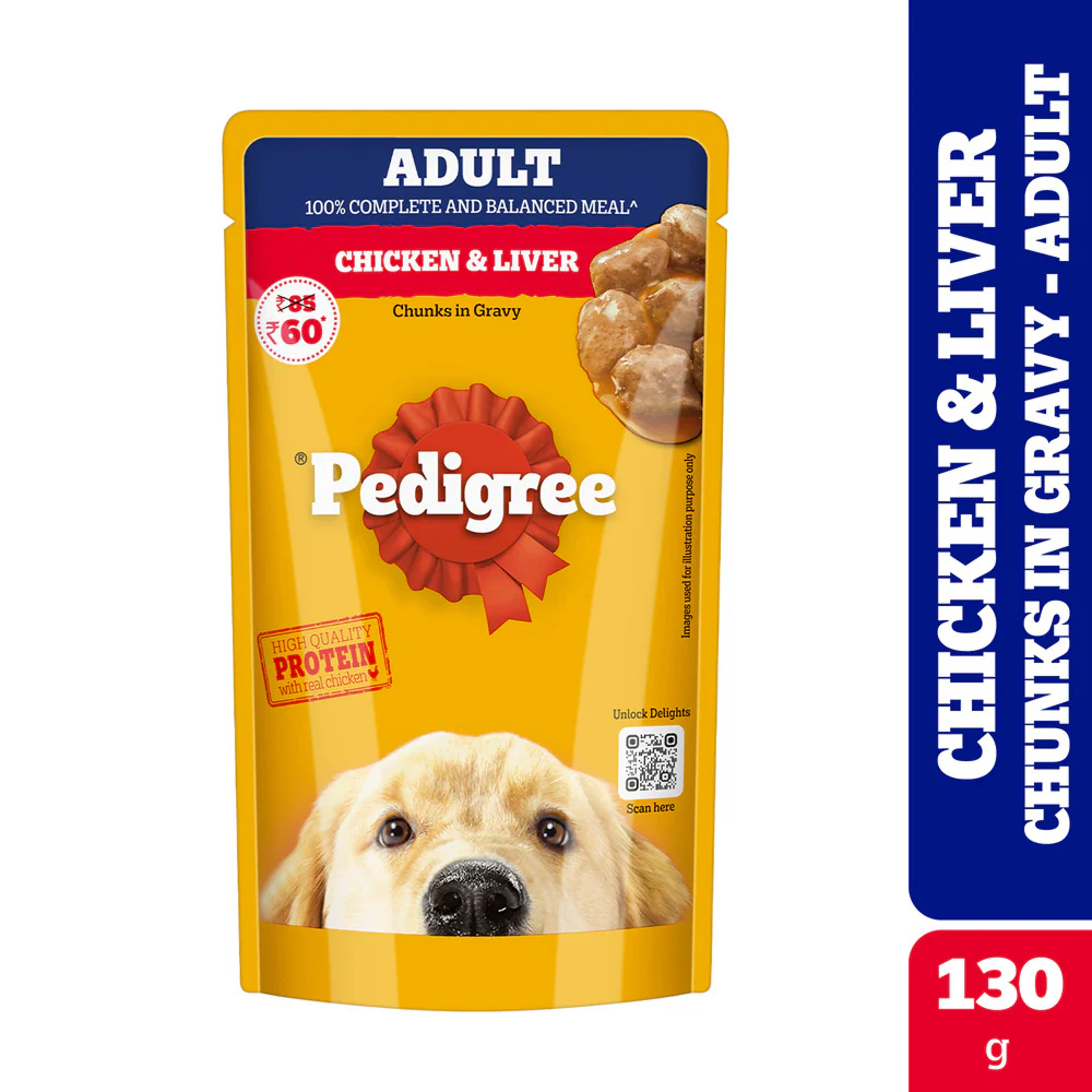 Pedigree Chicken and Liver Chunks in Gravy Adult Dog Wet Food (130g) - Image 10