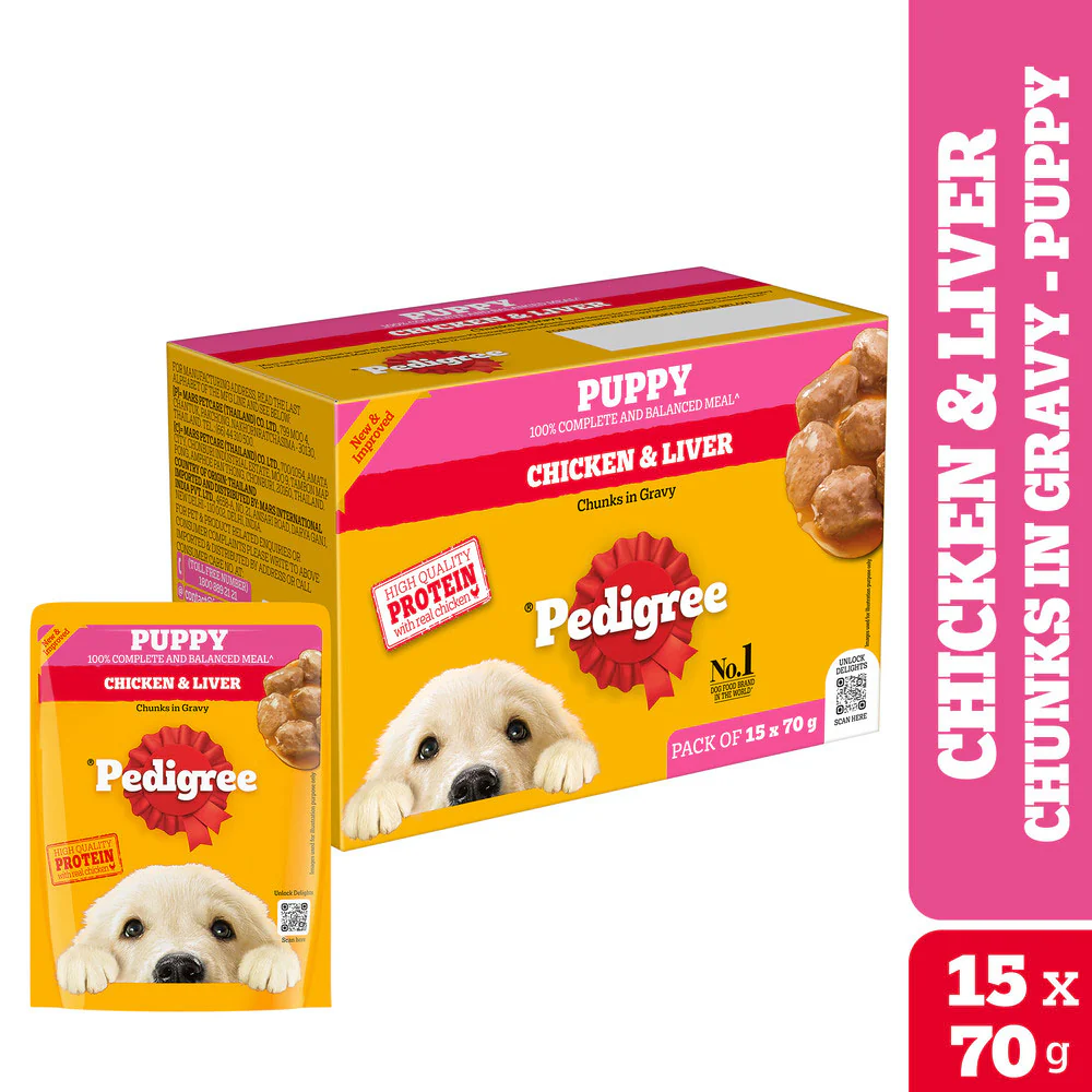 Pedigree Dog Food Combo |100% Vegetarian Dry & Chicken & Liver Wet - Image 3