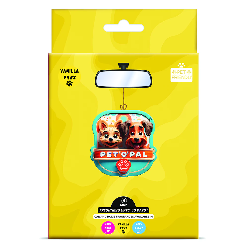 PET’O’PAL Vanilla Paws Pet Safe Hanging Air Freshener for Car, Home & Pet Spaces