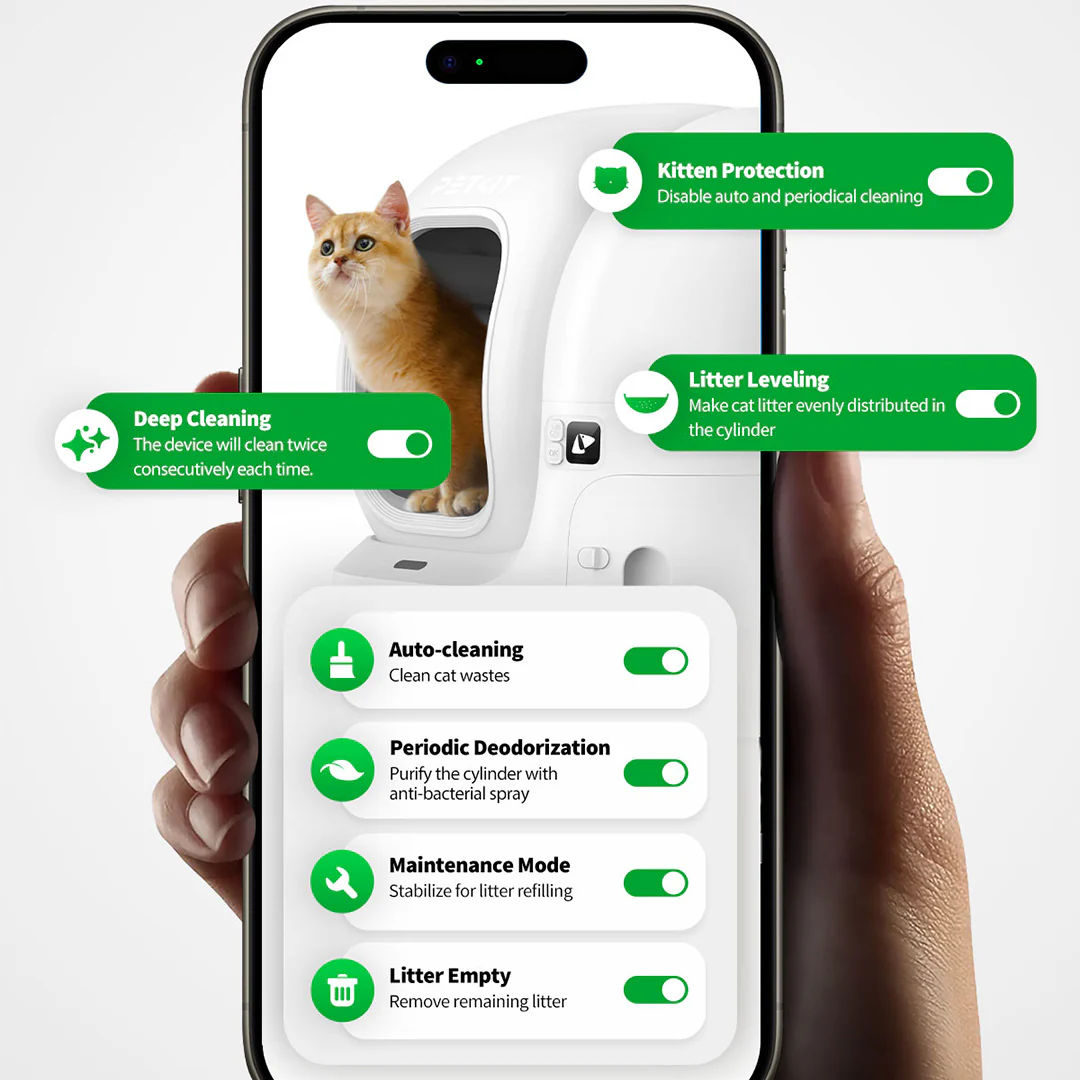 Petkit PuraMax2 Automatic Self Cleaning App Controlled 2.4G WiFi Litter Box for Cats (White) - Image 4