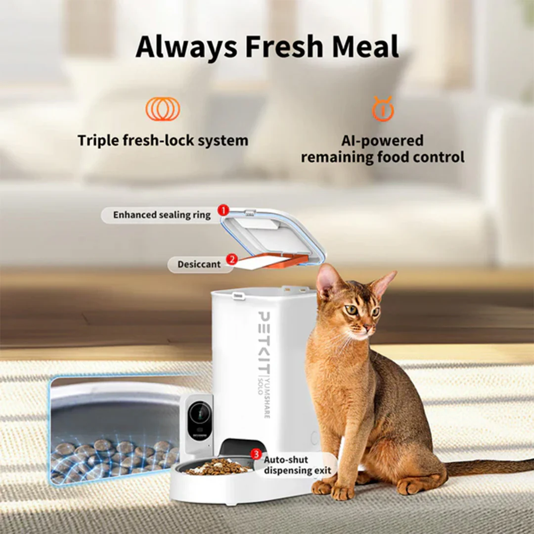 Petkit YumShare Solo Automatic 2.4G WiFi Food Dispenser with HD Camera for Dogs and Cats - Image 6