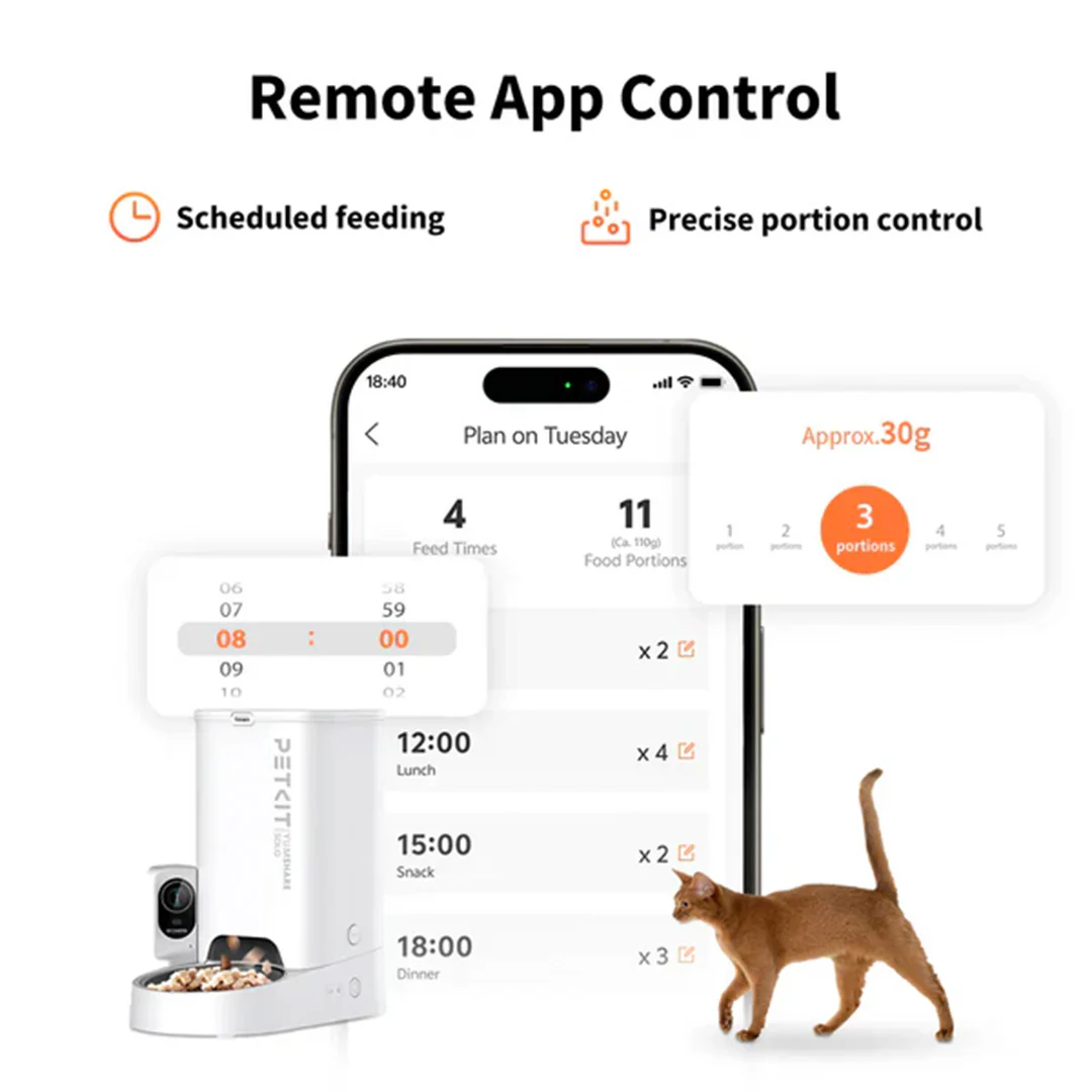 Petkit YumShare Solo Automatic 2.4G WiFi Food Dispenser with HD Camera for Dogs and Cats - Image 9
