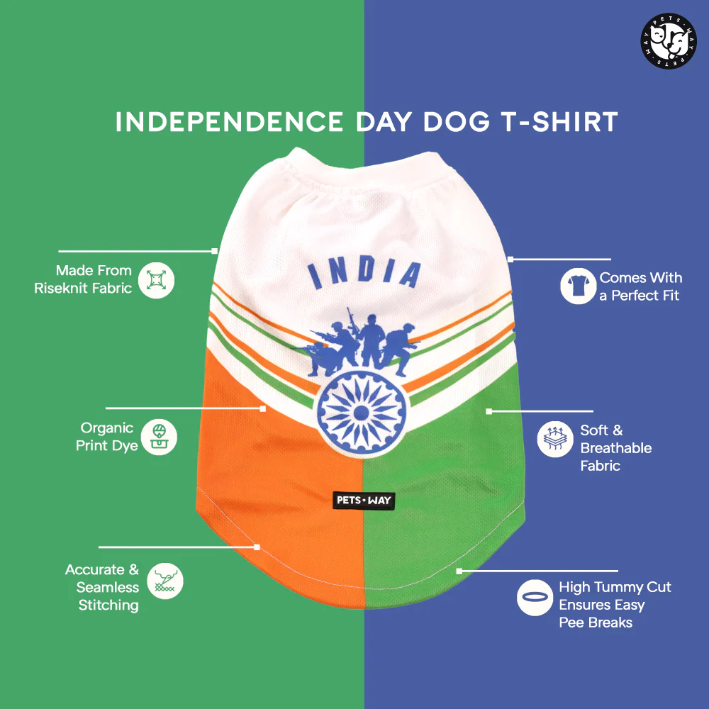 Pets Way Style 1 Republic Day T Shirt for Dogs - Image 3