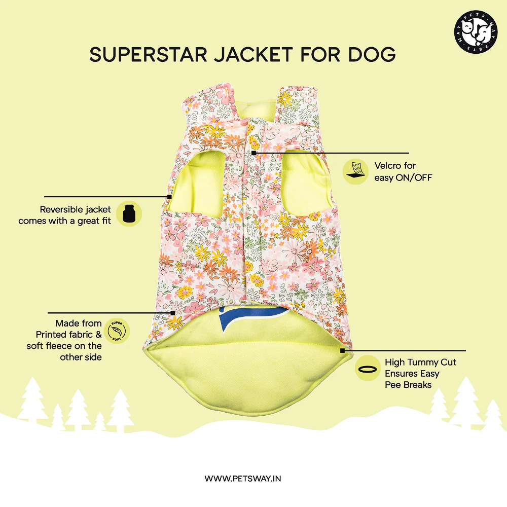 Pets Way Superstar Reversible Check Winter Jacket for Dogs (Lime) - Image 4