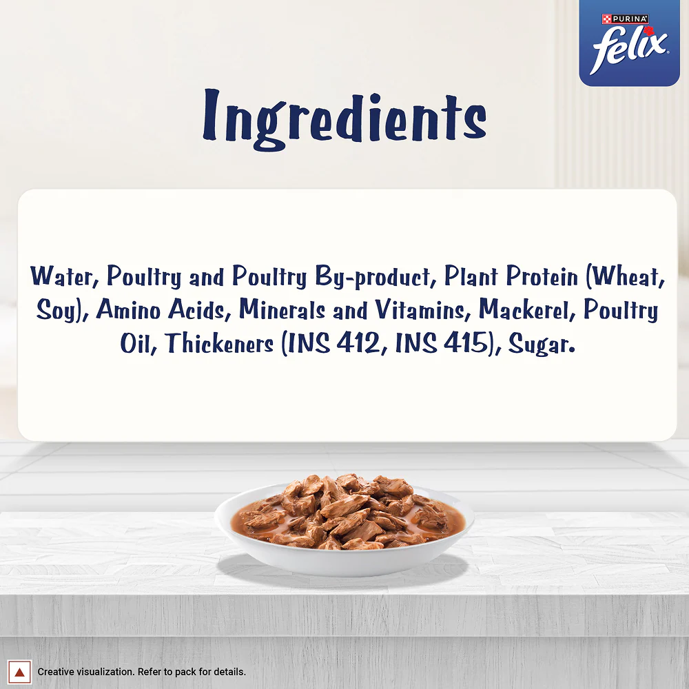 Purina Felix Gravy Lover Mackerel Chunks Complete and Balanced Adult Cat Wet Food - Image 3