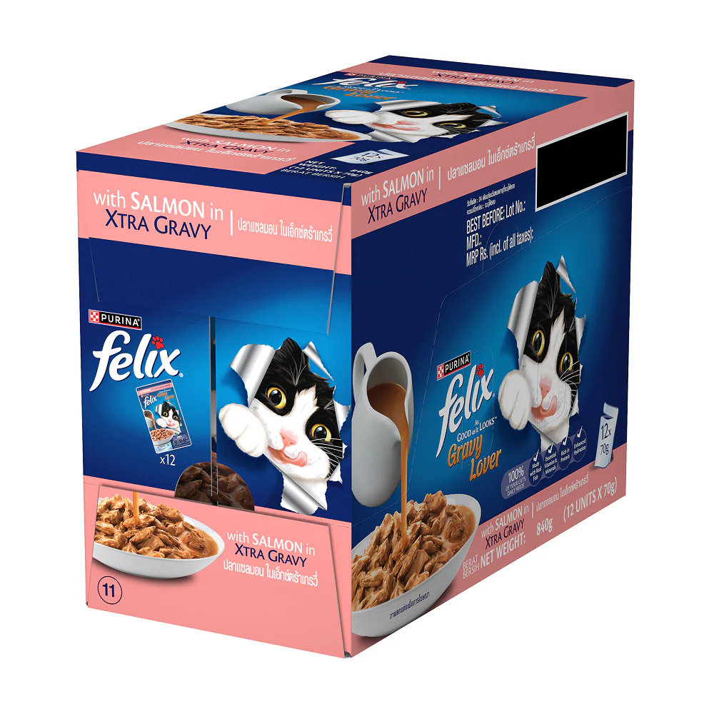 Purina Felix Gravy Lover Salmon Chunks Adult Complete and Balanced Cat Wet Food - Image 11