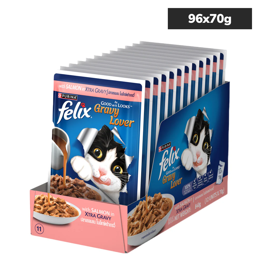 Purina Felix Gravy Lover Salmon Chunks Adult Complete and Balanced Cat Wet Food - Image 13