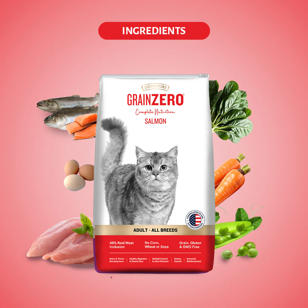 Signature Grain Zero Salmon Adult All Breed Adult Cat Dry Food - Image 3